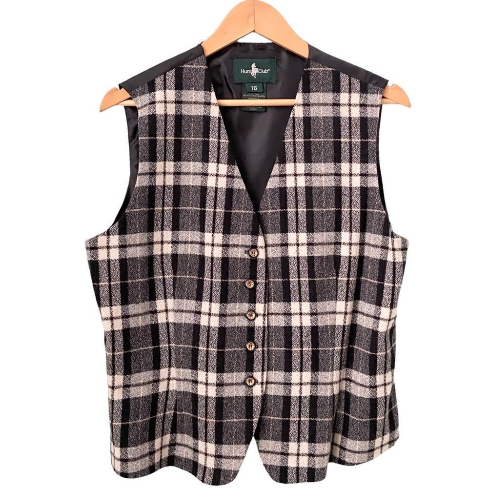 Vintage Hunt Club Plaid Vest in Men's Size 16